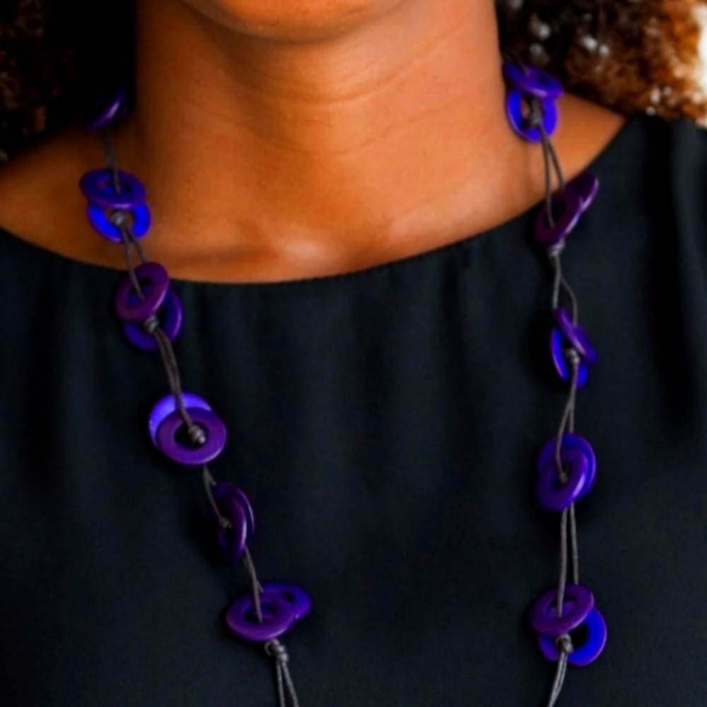 Purple long necklace